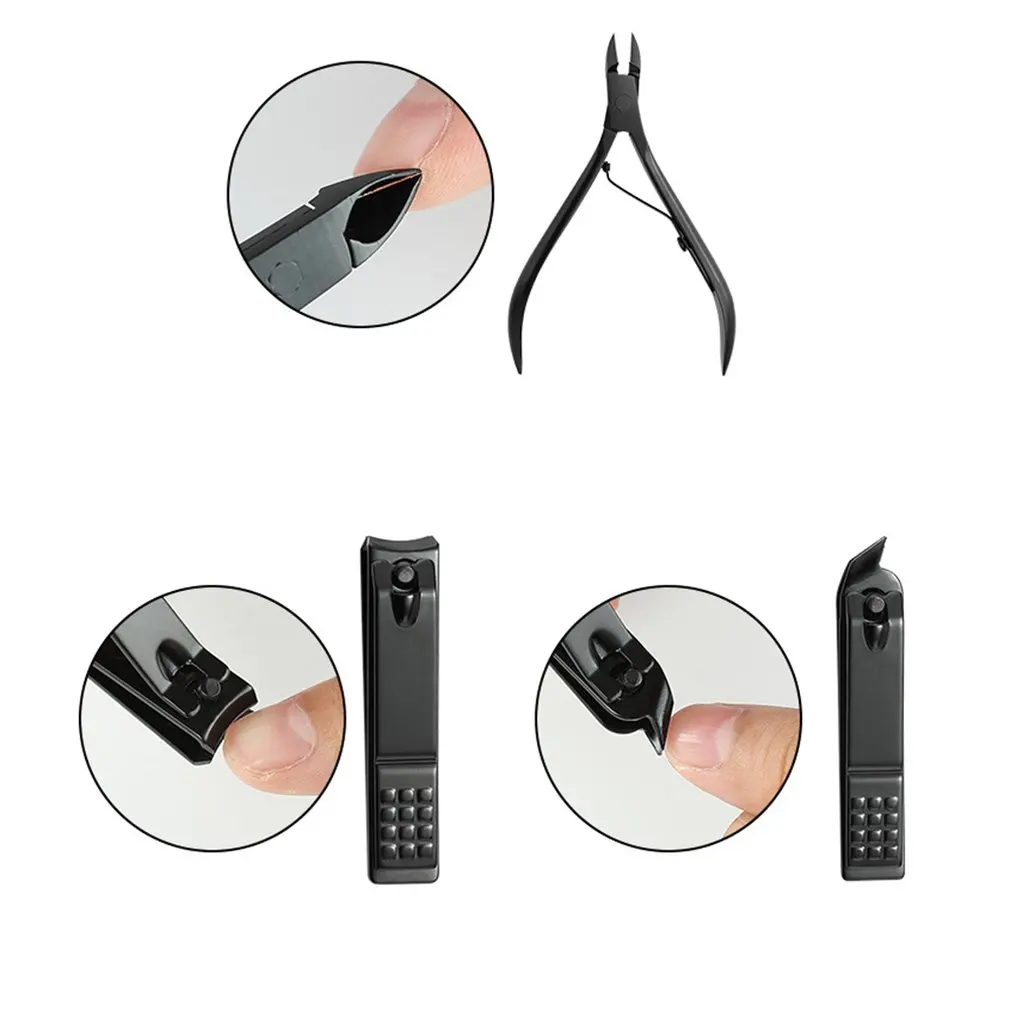 

Black Stainless Steel Beauty Set 18-piece Set Nail Clippers Pedicure Knife Practical Nail Art Manicure Tool Set