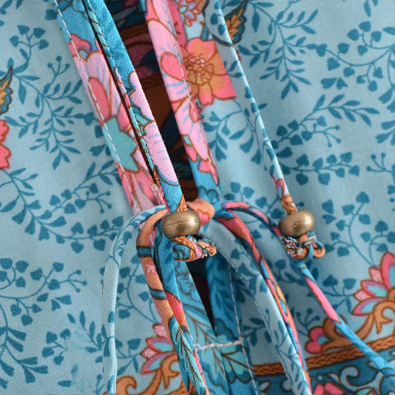 

2021 Spring Autumn New Holiday Style Positioning Printing Long Lantern Sleeve Dress