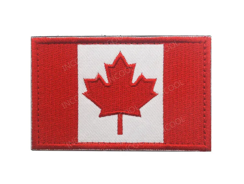 Canada Flag Red Америка Флаги стран Мексика пуерто-Рико Аргентина Соединенные Штаты, Канада Бразилия El Salvador вышитые нашивки значки оптом - Цвет: Canada Flag Red