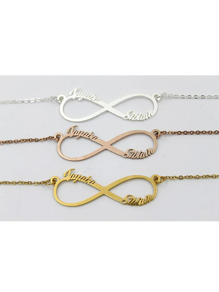 Женское ювелирное романтическое индивидуальное бесконечное ожерелье с именем