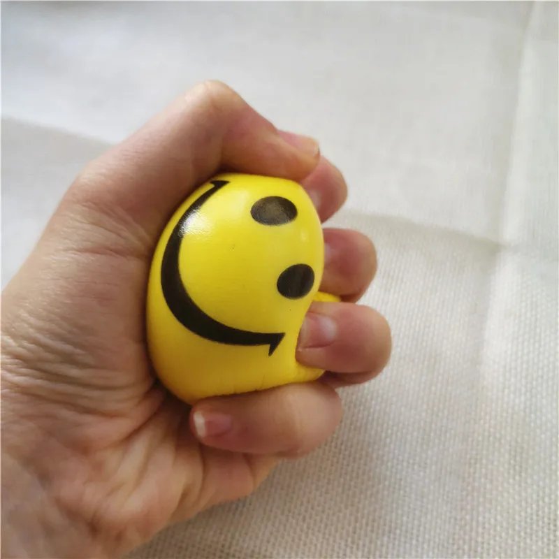 6 шт. разноцветные Смешные смайлики сжимаемые антистрессовые мячи мягкие