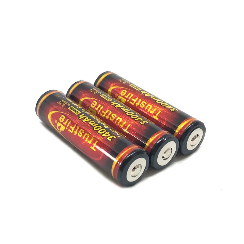 TrustFire 3 7 V 3400mAh 18650 перезаряжаемая литиевая батарея высокой емкости с защищенной