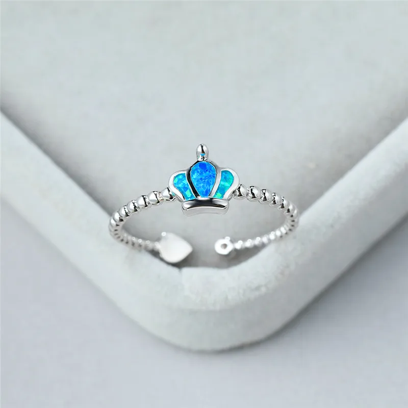 Милые женские обручальные кольца с голубым опалом очаровательные Регулируемые