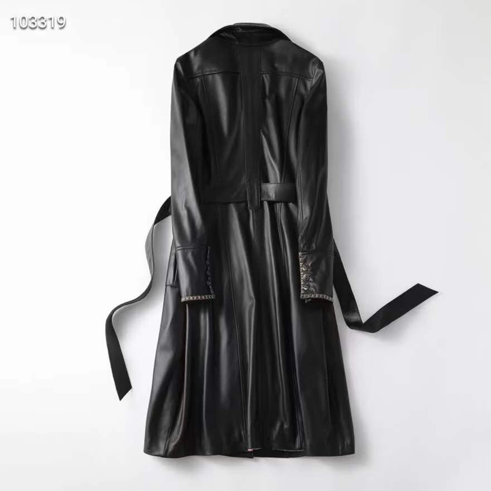 SALE Women's Winter Real Sheepskin Coat Natural Leather Down Jacket Female Coats F0011 Black S-XL Fast Shipping