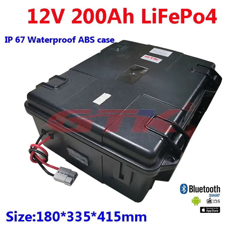 Мощный 12V 200ah lifepo4 аккумулятор литиевый с BMS для 1000w 80lbs 100lbs Лодка RV монитор