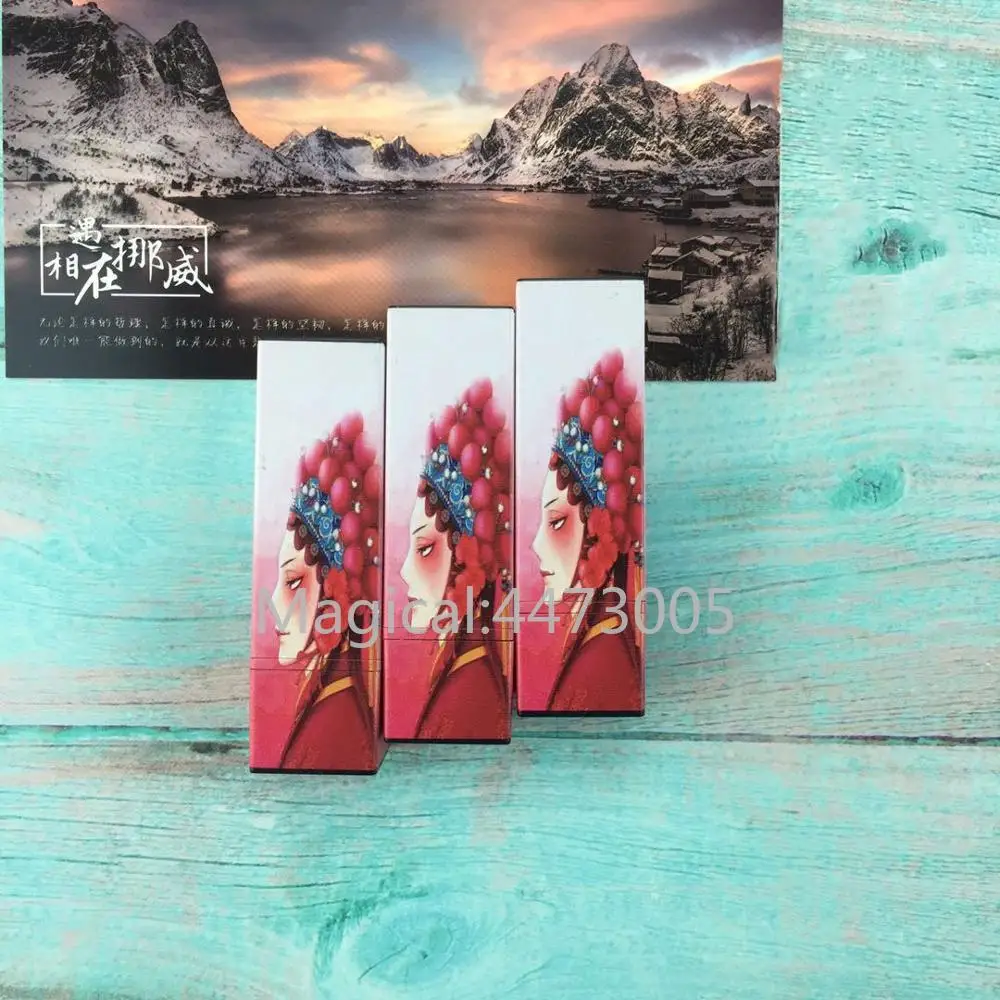 

5/10/30/50pcs Pink China Style Peking Opera Square 3d 12.1mm Empty Lipstick Tube Lip Balm Container Lipstick Shell Packaging