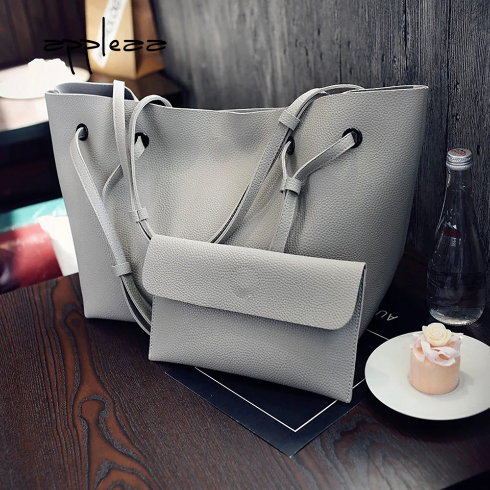 Сумка 2019Top модная женская кожаная сумка с рисунком личи на плечо + клатч кошелек