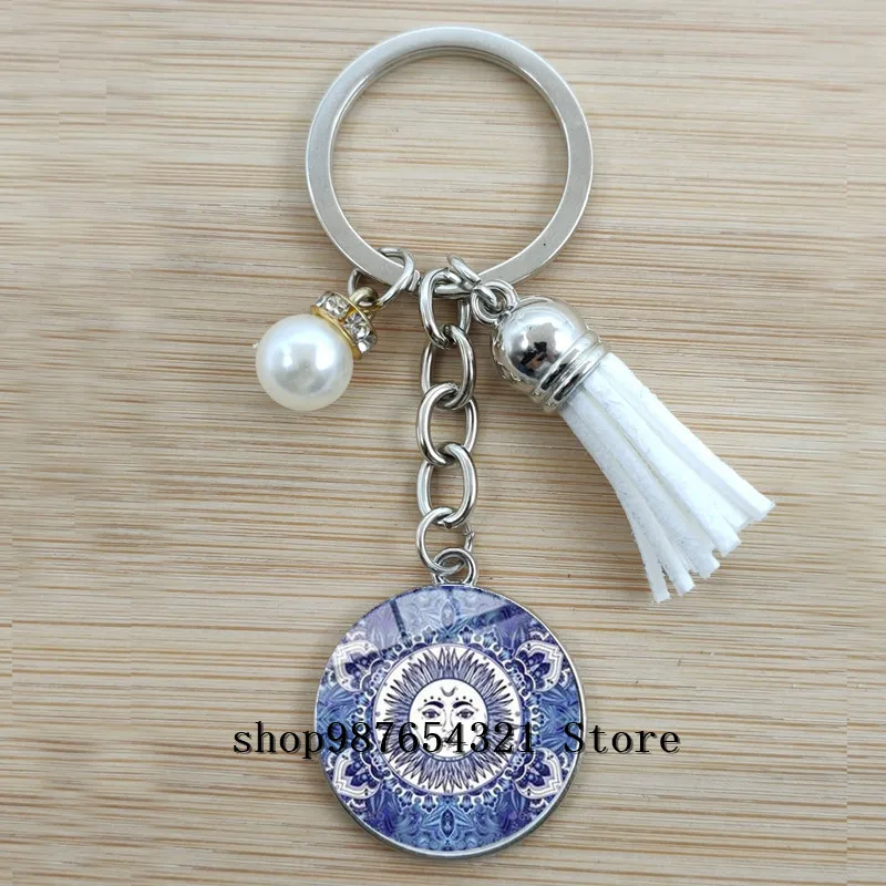 Индийский богемный брелок с мандалой художественная живопись ручной работы