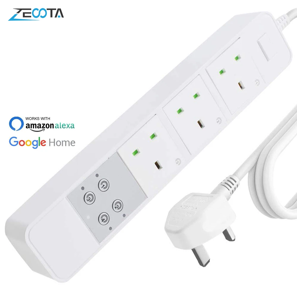 Wifi Smart Power Strip Защита от перенапряжения Великобритании штепсельные розетки