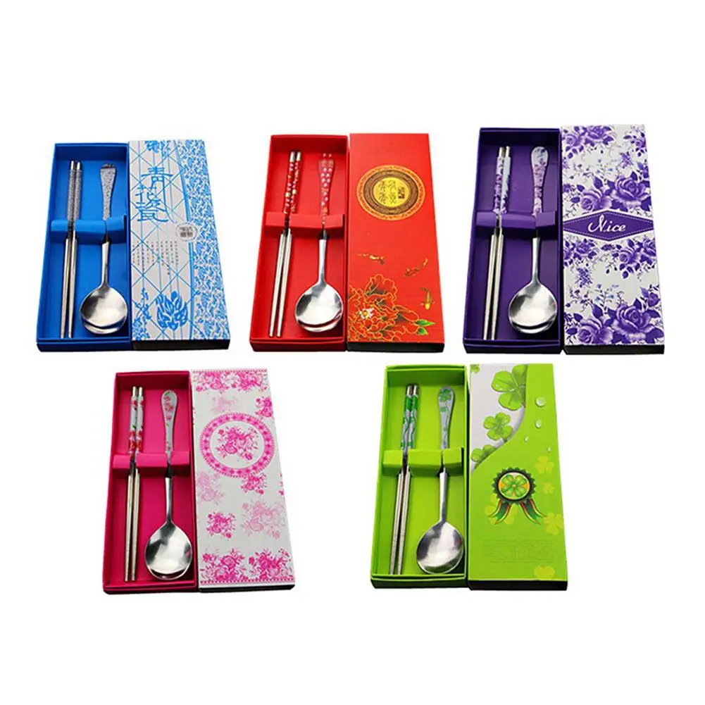 

Набор посуды из 2 предметов, фарфоровые Блюз и белые ложки с ручкой из нержавеющей стали, посуда для путешествий, студентов, детей, школы