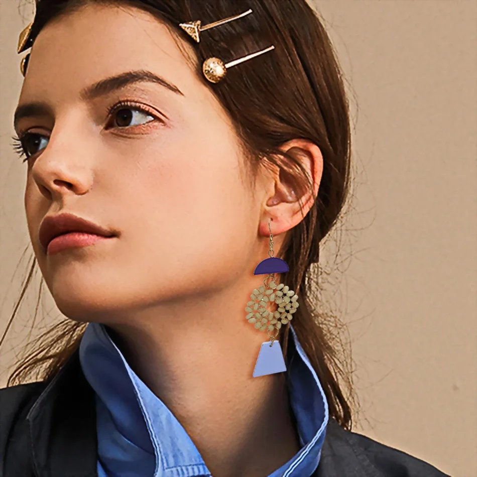 Женские винтажные этнические серьги Match-Right длинные висячие серьги-подвески