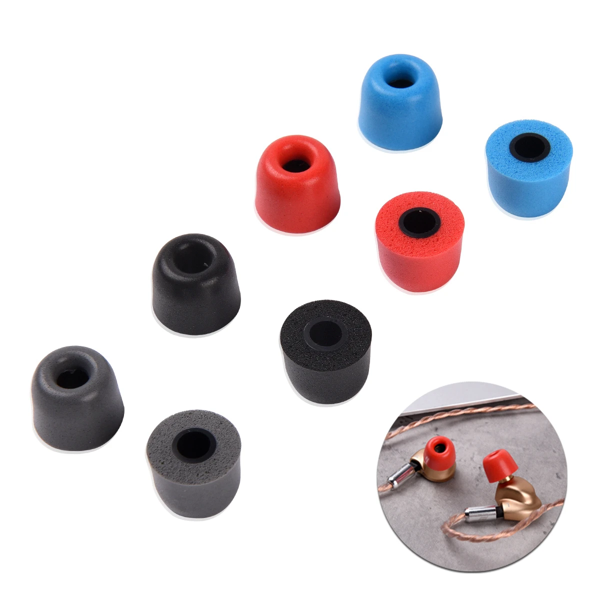 

8Pcs Ear Tips for Audio-Technica LS70is Denon C820 Eartips Oriolus Forsteni Sennheiser IE80s Tips memory foam Noise Reduce