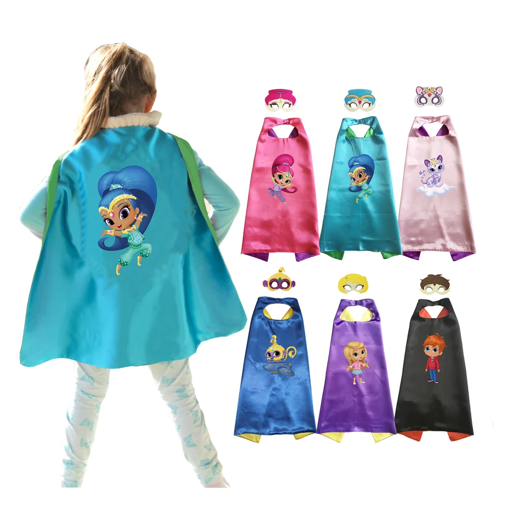 Shimmer and Shine Costume Cape with mask Girls Costume Halloween Costumes Anime Cosplay for Birthday Party