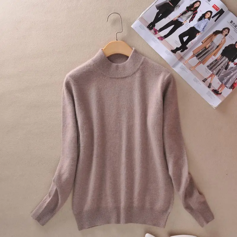 

Solid Color 2020 New Cashmere Blended Women Tops Winter Knitted Turtleneck Female Pullovers Long Sleeve 1PC Sweater Autumn