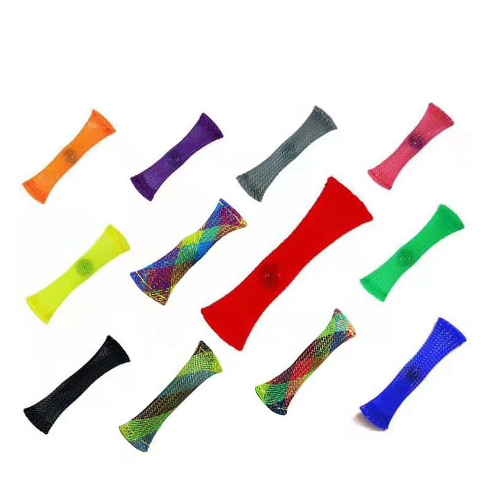 

5 Pieces Mesh Tube Glass Bead Decompression Toys Pressure Relief Weave Net Woven With Anti-stress Anxiety Early Educational Toy