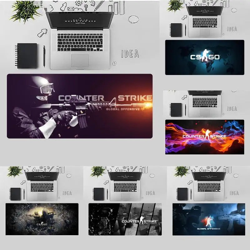 

Cs Go Locking Edge PC Computer Gaming Mouse Pad Desk Table Game Office Work gamer Large Mousepad Mats Non-slip Laptop Cushion