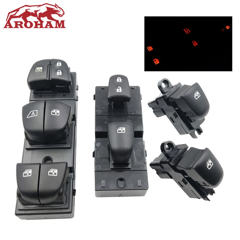 Новая оранжевая лампа автоматический переключатель стеклоподъемника, главный/одиночный/передний правый переключатель окна для Nissan Qashqai/Altima/Sylphy/Tiida/X-Trail