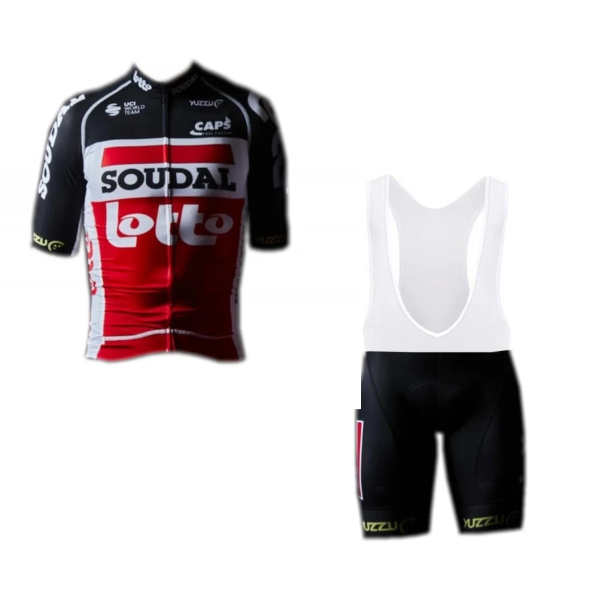 2020 черный профессиональная команда lotto soudal Мужская Велоспорт Джерси Набор