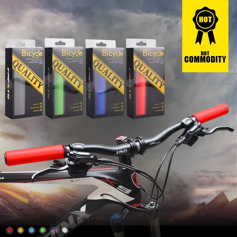 

Ultralight Bicycle Handlebar Grips Cover Anti-slip Soft Silicone Sponge Lock On Handle Grip Outdoor Cycling Parts RR7227