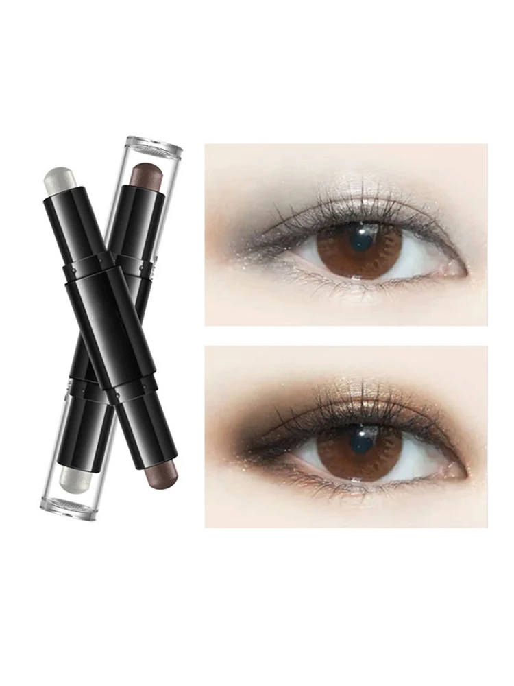 

1 Pc Double Head Waterproof ShimmerEye Shadow Stick Cosmetic Glitter Eye Shadow Pen Easy To Wear No Blooming Lasting Eyes Makeup