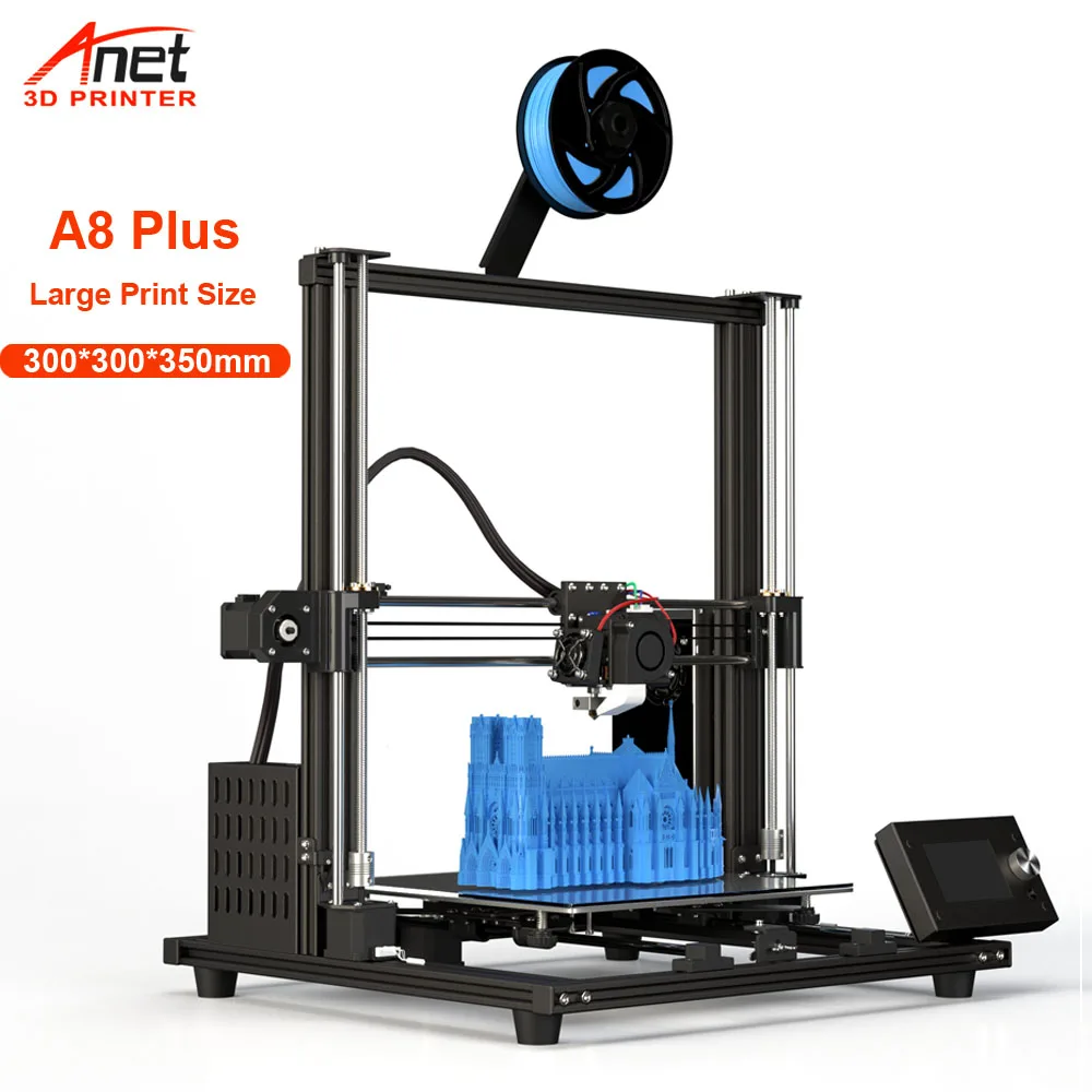 Anet DIY большой 3D принтер A8 Plus полностью металлическая рама FDM Impresora Поддержка ТПУ