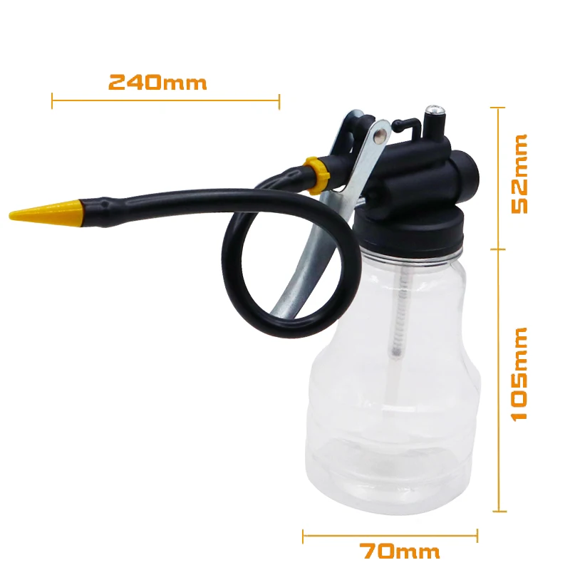 

oiler for greasing Transparent Oil Can Lubrication High Pressure Pump Oiler Lubricating Oil Plastic Machine 250ml grease gun