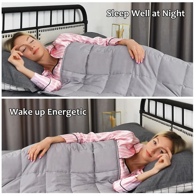 

Soft 15 lbs Weighted Blankets For Beds with Glass Beads Light HT1010