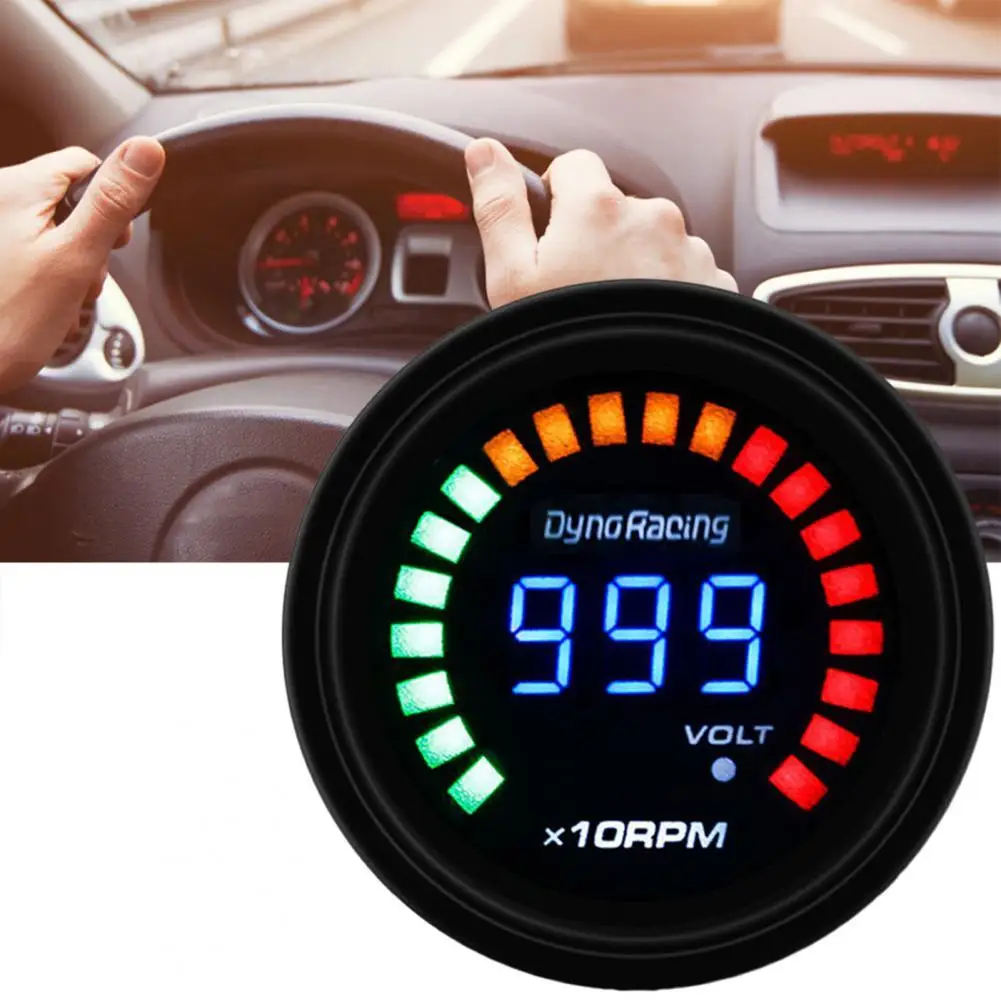

80% Hot Sales!! Car Tachometer 20 LEDs 52mm ABS 0-10000RPM Car Display Speed Meter for 12V 4/6/8 Cylinder Gasoline Petrol Car