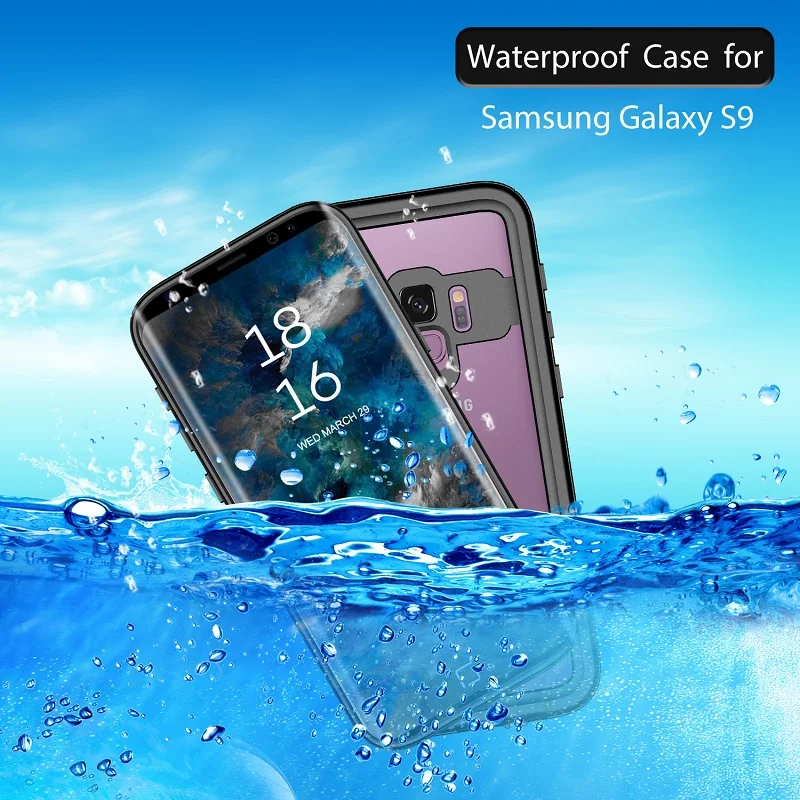 

For Samsung Galaxy S9 Plus Waterproof Phone Transparent Back Cover Outdoor Underwater Sports Swimming Diving Protection Case