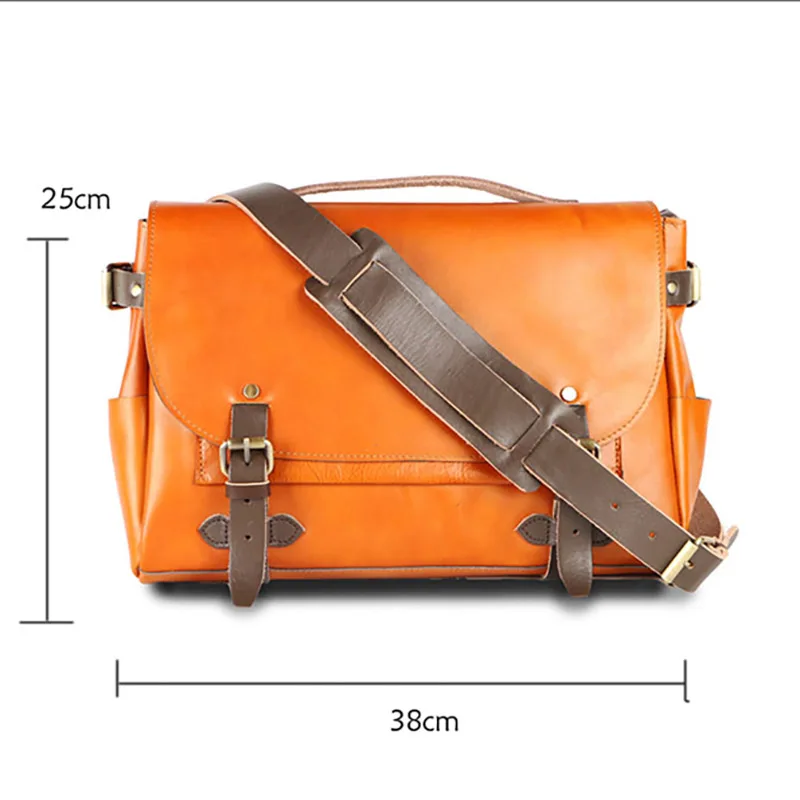 

AETOO Men's casual multi-functional handbag, leather vintage cowhide one-shoulder slanted bag