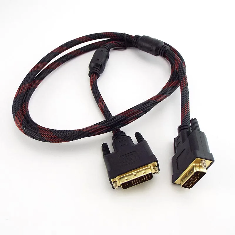 Кабель HDMI-совместимый с DVI внешний и штекер DVI-DVI 24 + 1 золотистый для проектора 1080P