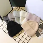 Повседневные женские шапки, кашемировые шерстяные вязаные шапки, осенне-зимние брендовые новые толстые вязаные шапочки для девочек 2022, облегающие шапки