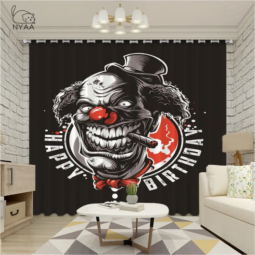 Злой клоун Хэллоуин окно занавеска s декор комнаты для кухни столовая салон
