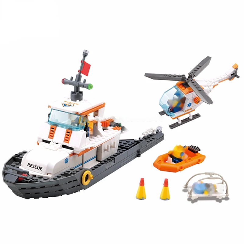 Городской полицейский строительный блок морская спасательная станция Лодка