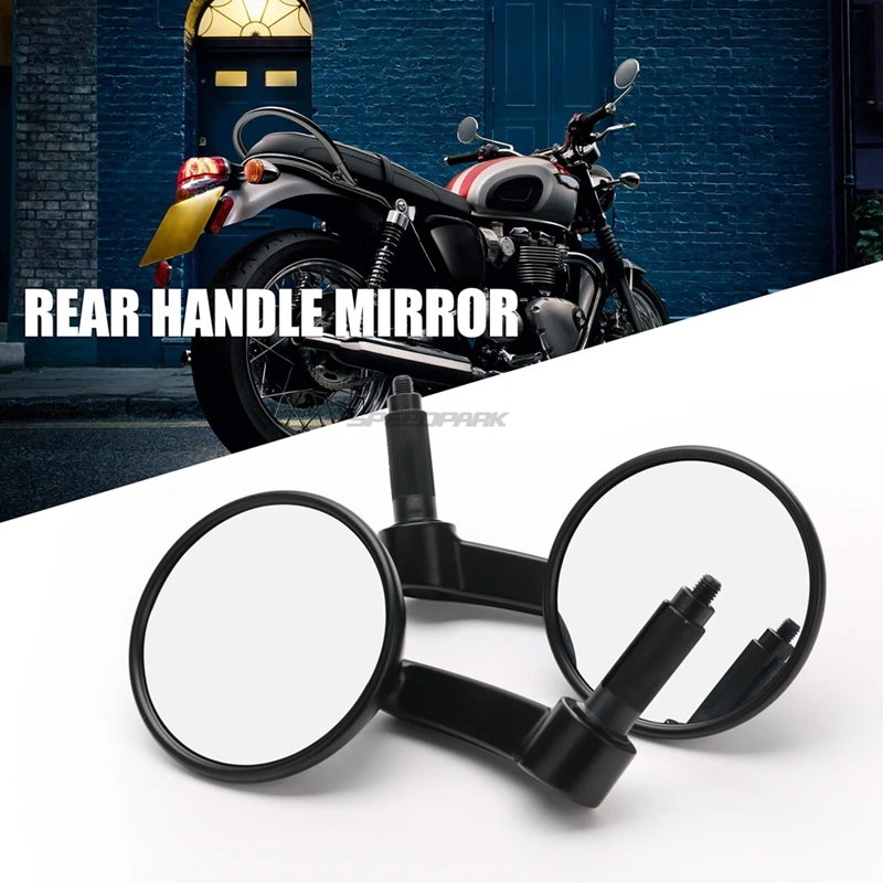 

NEW Motorcycle Rear View Mirrors Handle 17mm Diameter Round Bar End Cafe Racer For SPORTSTER 883 1200 XL X48 Street 750 Dyna