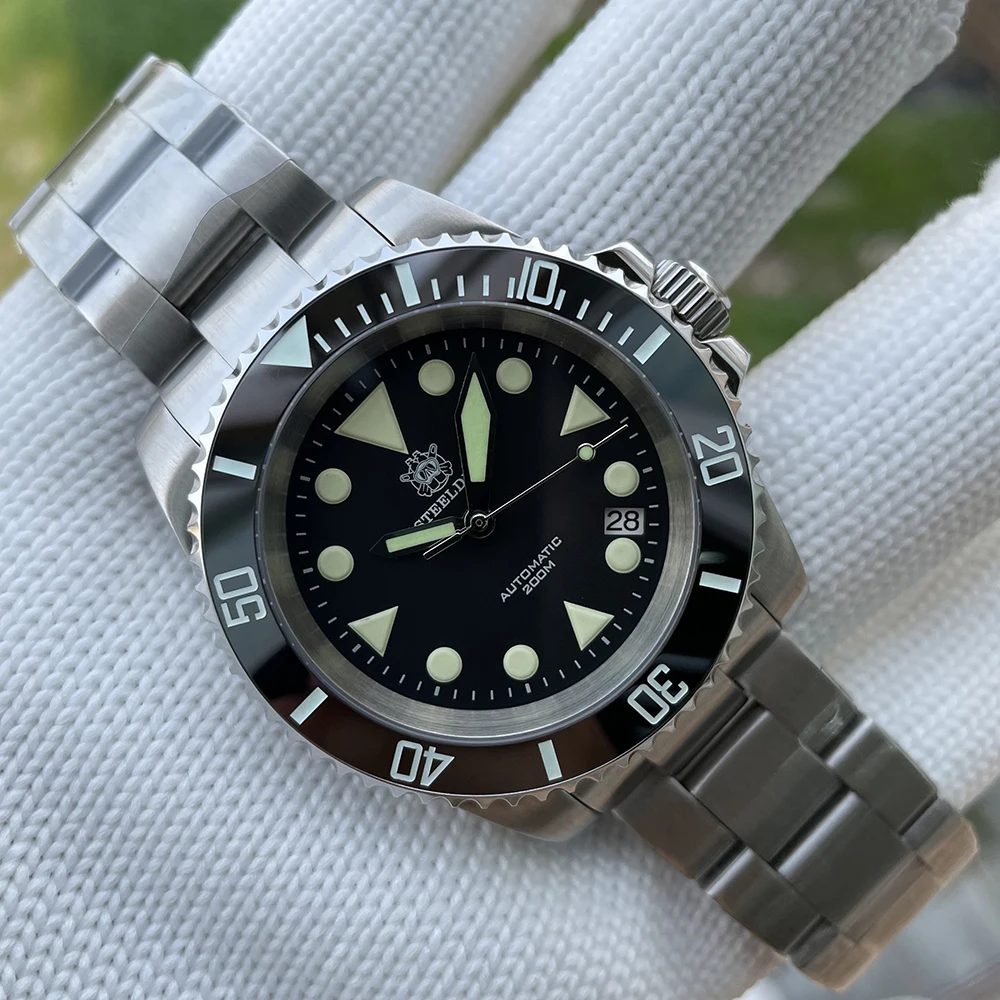 Сталь погружения SD1954 часы для дайвинга 200 м супер световой спортивные класса люкс