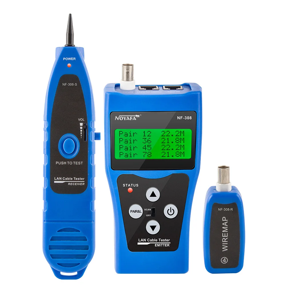 

RJ45 RJ11 BNC cable tester fault finder NF-308