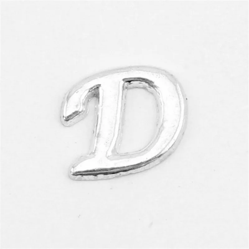 Серебряный Цвет 26 шт. плавающий Начальная буква Подвески Ассорти Алфавит A-Z fit