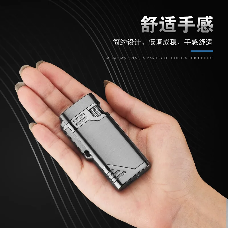 6 цветов двойная струйная Зажигалка для сигар многоразовая Бутановая