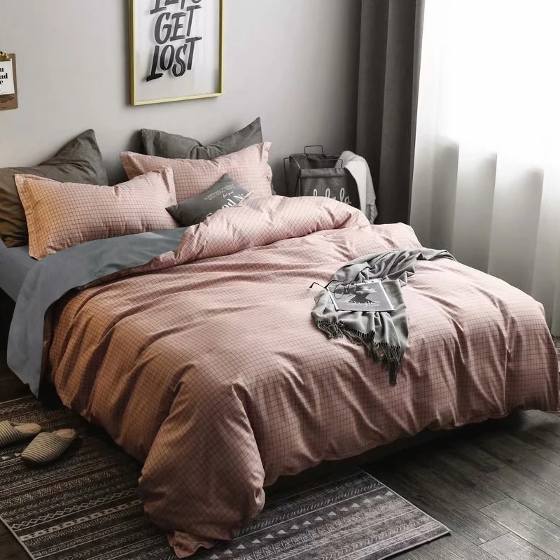 Классический Комплект постельного белья AB сторона сплошной цвет постельное