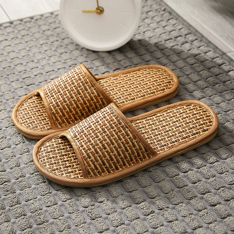 

Women Men Summer Home Slippers Indoor Shoes 2020 New Casual Flax Slides Belt Linen Slippers Ladies Flip Flops Sandals