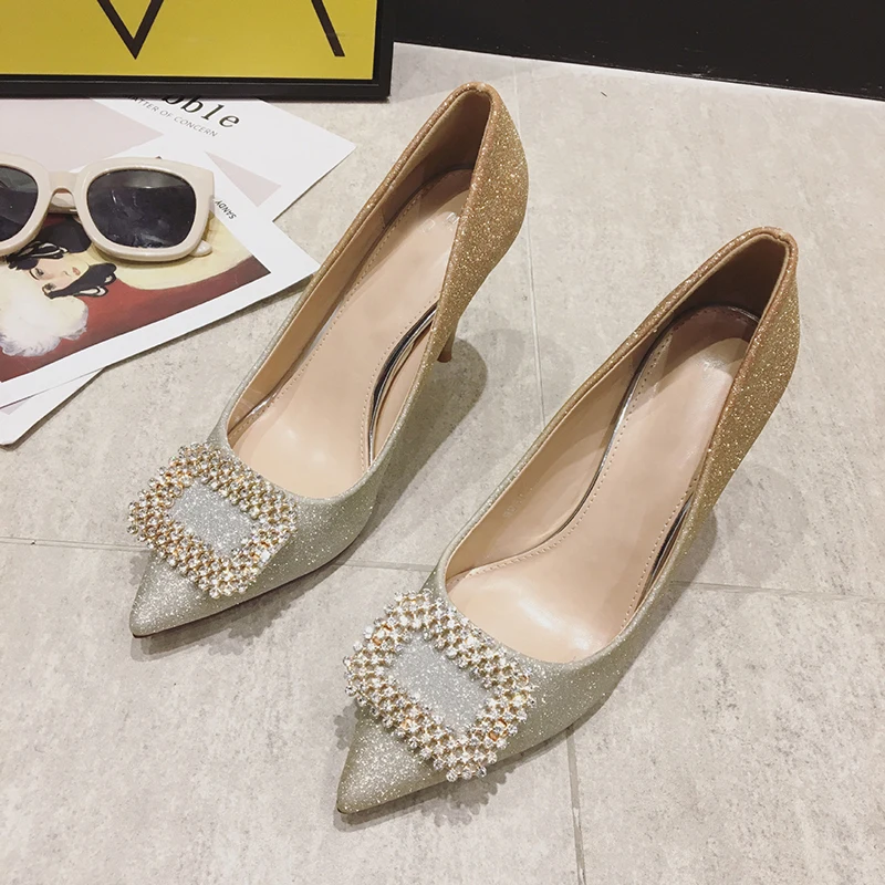 

High Heels Wedding Shoes Female Pumps Sexy Lady Shoe Brand High Heel Point Toe Office Shoes Women Large Size Fashion 2020 New