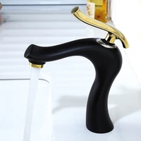 copper basin faucet brass hot cold bathroom sink mixer crane tap single handle deck mount black goldrose red chrome creative