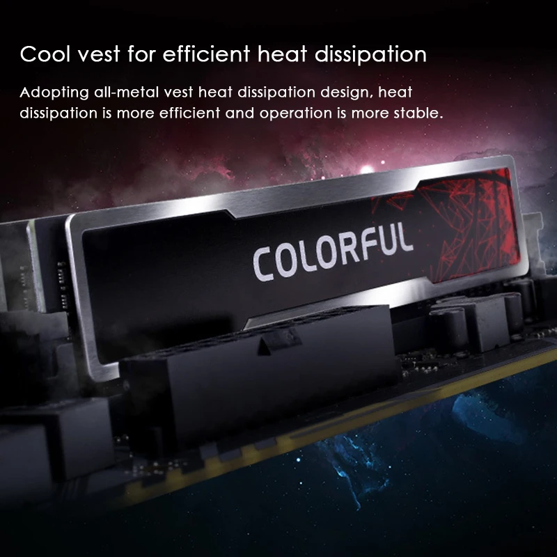 COLORFUL 8G 3200HZ DDR4 Tomahawk Memory Module, Cool Vest, Efficient HHeat Dissipation, Gaming Gaming Memory Desktop