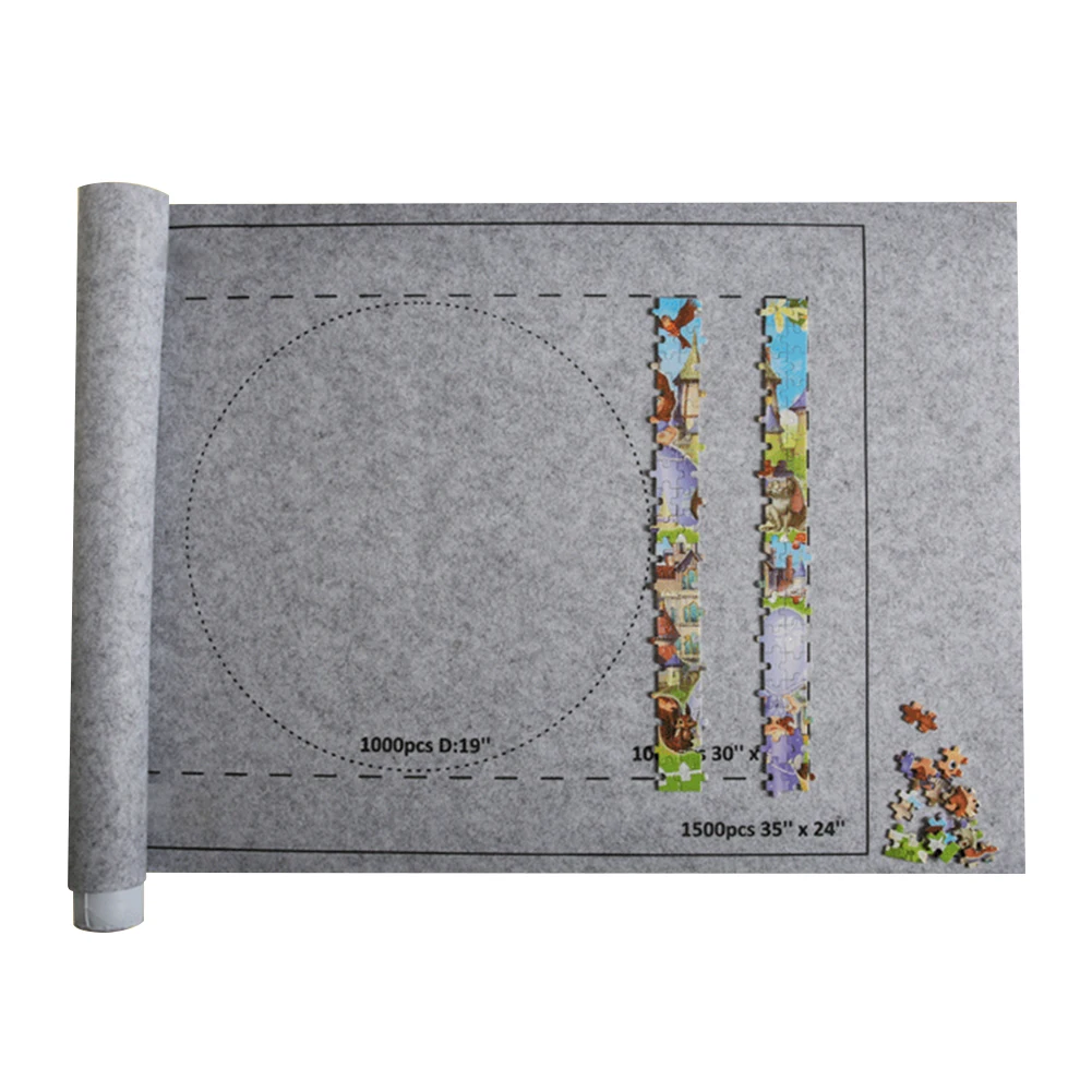 

Home Solid 26x46 Inch Jigsaw Felt Mat Playmat Saver Storing Storage Accessories Roll Up Convenient Hold 1500 Pieces Blanket