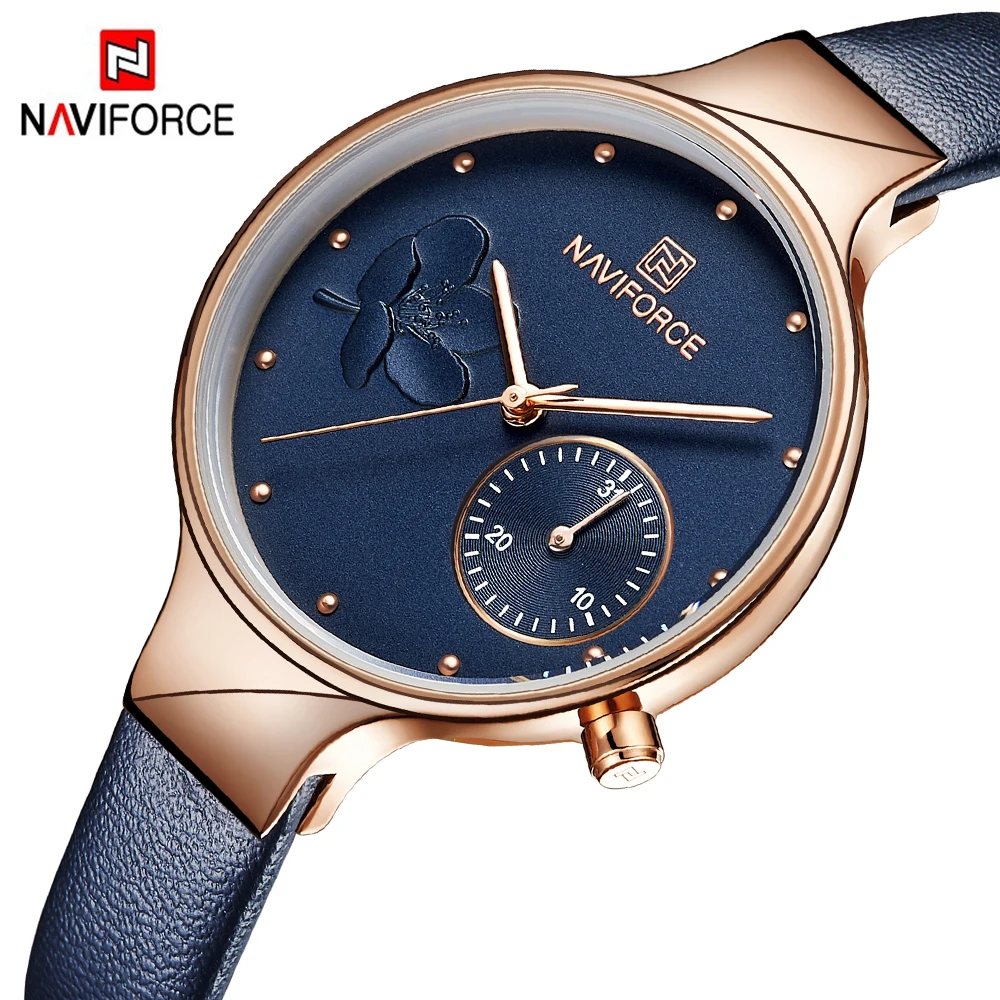 Часы Naviforce женские кварцевые из натуральной кожи|Женские наручные часы| |