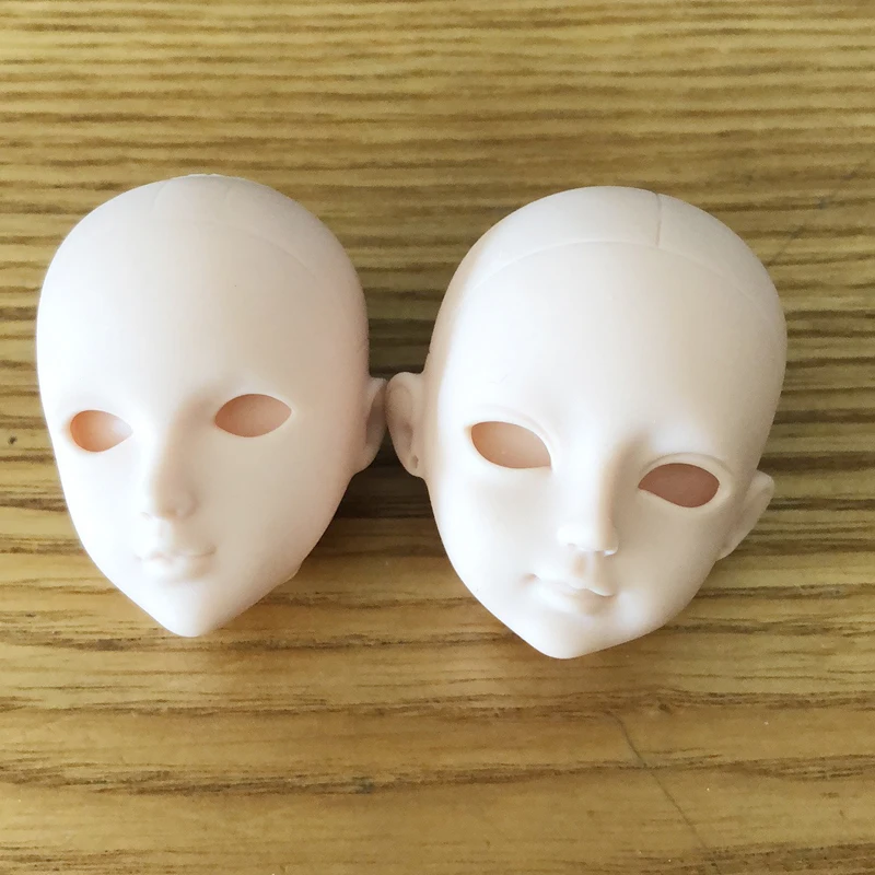 2pcs heads 2 шт./лот, мягкие, для рукоделия, высокое качество, для практики, макияж, кукольные головки для 1/6 BJD, как для 29 см, для куклы, для практики, одеваются, голова без волос - Цвет: 2pcs heads
