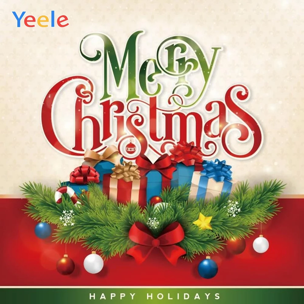 Yeele Счастливого Рождества фон зимний подарок сосновый шар Новорожденный ребенок
