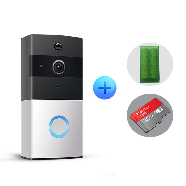 Camera 32GB Battery Беспроводной видео телефон двери PIR wifi дверной звонок Домофон 720P IP камера батарея мощность аудио TF карта открытый умный дом CCTV безопасности - Цвет: Camera 32GB Battery