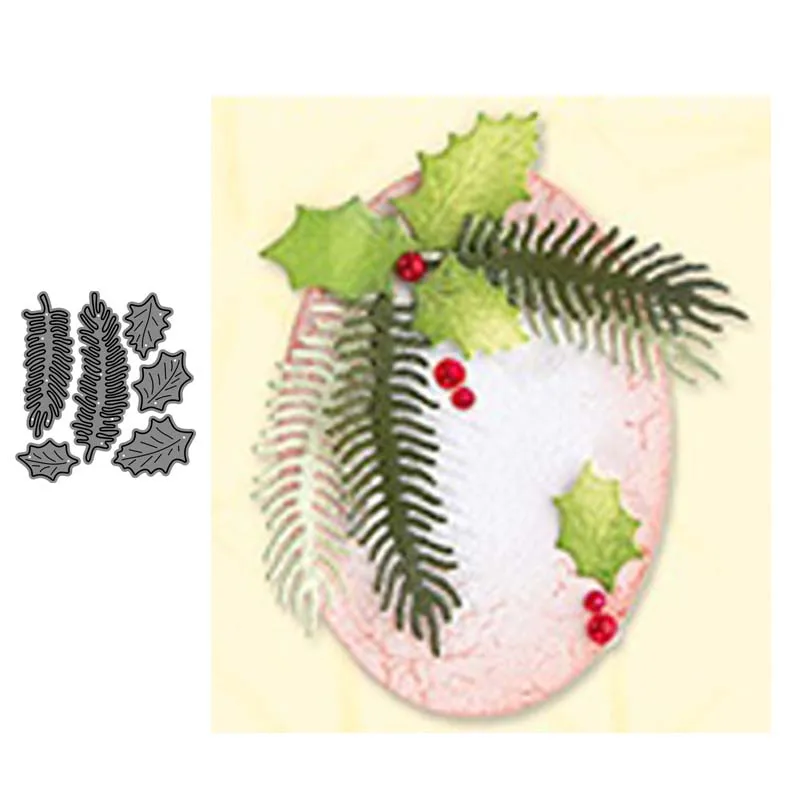 Metal cutting dies Christmas leaves cut mold Scrapbook paper craft knife mould blade punch stencils | Дом и сад